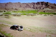 Blick von oben auf Dirks Camp